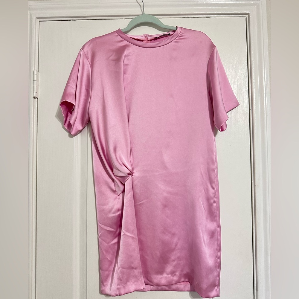 Zara Pink Satin Dress